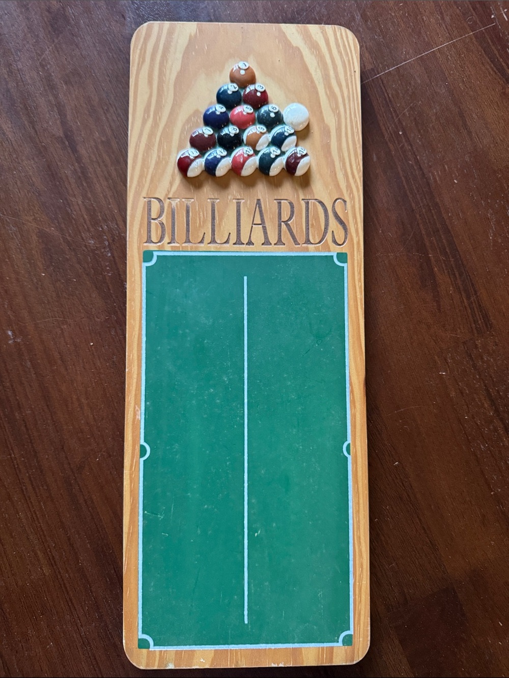 Billiards Wall Scoreboard Plaque - Green